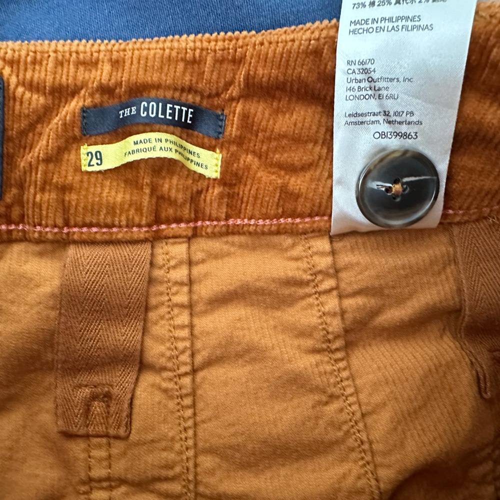 Maeve by Anthropologie “The Colette” Orange Brown Corduroy Wide Leg Pants - Picture 7 of 7